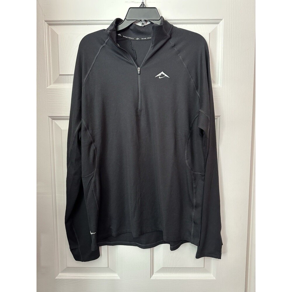 Nike Mens Trail Dri-FIT Half Zip Running Top Size Medium Black FV9994-010 NWT